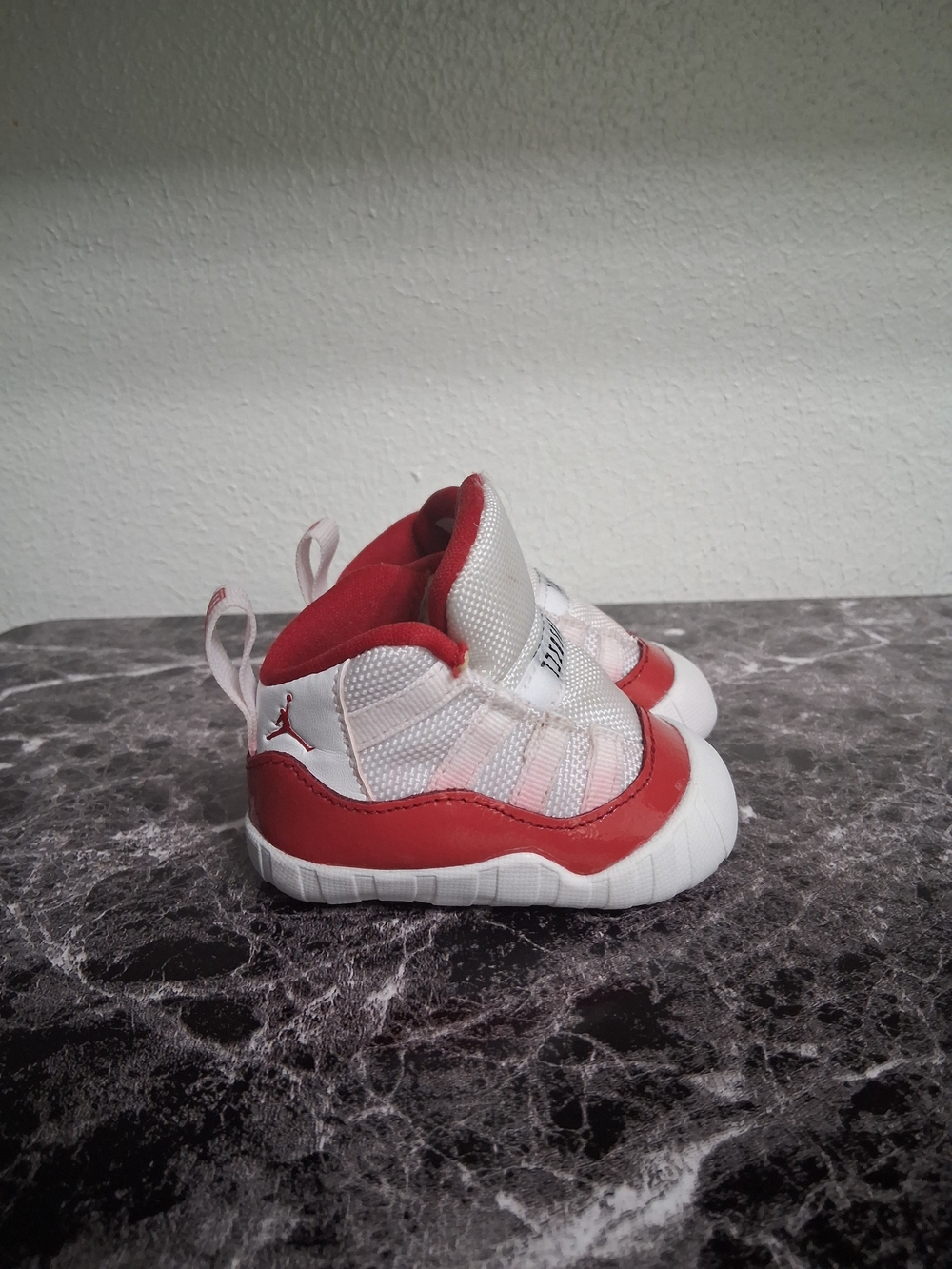 Baby Jordan 11 Cherry Red & White Basketball Shoes Size 2C